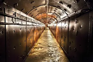 Deserted Corridor Prints: Old bunker during the Cold War