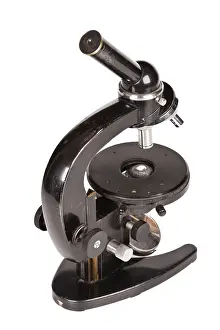Studio Shot Isolated Prints: Old microscope isolated on white background