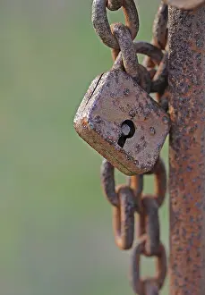 Old Padlock Prints: Old rusty padlock