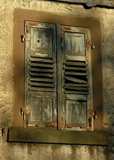 Uninhabited House Exterior Prints: Old shutter