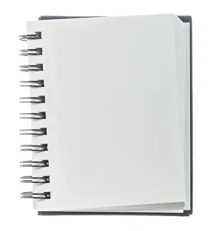 Plain Background Prints: Opened blank notepad isolated on white