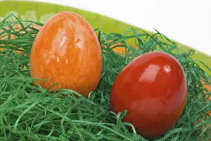 Easter Egg Symbolism Prints: Orange and red painted Easter egg