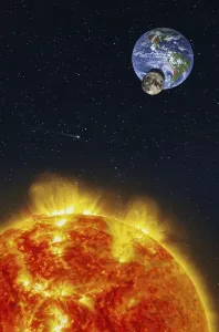 Solar Eclipse Print: A Celestial Scene from the Sun's Perspective