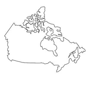 Prints of Outline, map of Canada Map Prints: Canada Outline Map Print