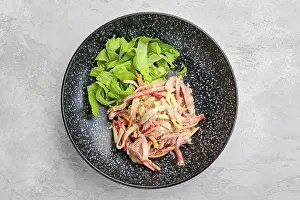 Healthy Eating Meal Prints: Overhead view of salad with pulled beef and vegetables