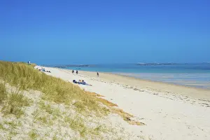 Guernsey Island Prints: Overlook over Shell beach, Herm