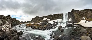 Thingvellir National Park Prints: Oxararfoss Waterfall