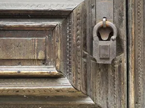 Secure Wooden Doors Prints: Padlock