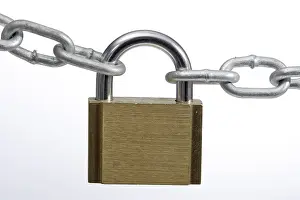 Prohibition Sign Image Prints: Padlock with a chain