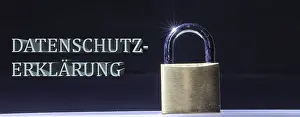 Data Protection Concept Prints: Padlock against a dark background