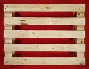 Studio Background Images Prints: Pallet on red surface