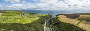 Wales Prints: Porthclais Panorama Drone Print, Wales, UK