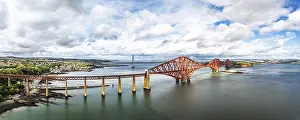 Scotland Drone Photography Prints: Panorama of Forth Bridge from a drone
