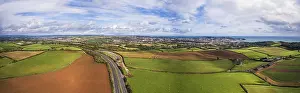 Panorama View From Drone Prints: Panorama over Torbay Fields from a drone