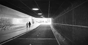 Underground Transportation System Prints: Panoramic angle of tunnel front view