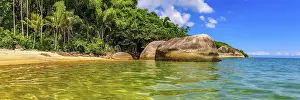 Tropical Paradise Found Prints: Panoramic image of a deserted