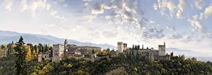 Granada City View Prints: Panoramic view of the Alhambra