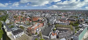 Prints of Panoramic view of Hanover, Germany. A birds eye view of the city Hanover Prints: Panoramic View of Hanover, Germany Print