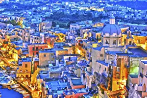 Mediterranean Sea Coastline Prints: Panoramic view of Procida Island