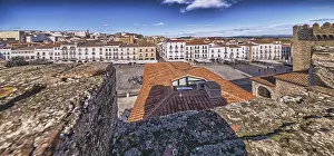 Images Dated 26th December 2024: Panoramic View from Tower of Bujaco Print, Caceres, Spain