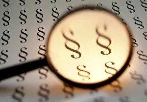 Lady Justice Image Prints: Paragraphs under loupe