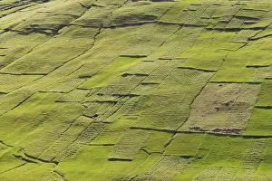 Faroe Islands Landscape Prints: Parcels of land, fields, patchwork