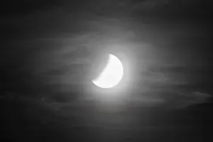 Lunar Eclipse In Europe Prints: Partial lunar eclipse on 16.07