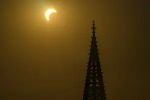 Freiburg Minster Solar Eclipse Prints: Partial solar eclipse August 2026 and the tower of Freiburg Minster