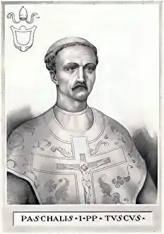 Roman Catholic Popes Prints: Paschalis I (born Easter in Rome)