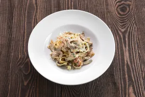 Seafood Pasta Recipe Prints: Pasta with bacon and squid
