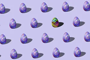 Symbolic Easter Image Prints: Pastel Easter egg pattern made