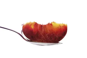 Fruit Nutrition Prints: Peach slice on a spoon