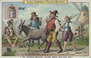 Symbolic Image Concept Prints: The peasants and the donkey, it is difficult to please everyone