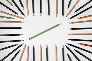 Stationery Supplies Prints: Pencil frame, white background