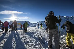 Snowy Landscape Prints: People skiing