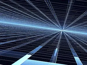 Fractal Geometry Background Prints: Perspective background - abstract computer-generated image