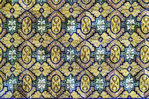 Prints of Peru style ceramic pattern at a temple in Lima, Peru Lima Prints: Peruvian Ceramic Print at Lima Temple