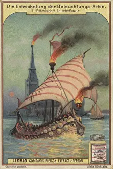 Vintage Sailing Ships Prints: Picture series The development of lighting types