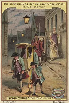 Historic Urban Environment Prints: Picture series The development of lighting types