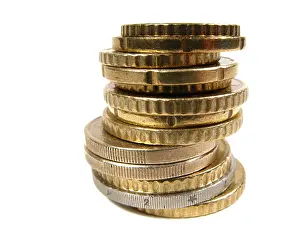Stacked Cash Prints: Piled up coins