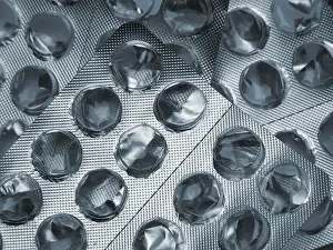 Deserted Healthcare Packaging Prints: Empty pill blisters