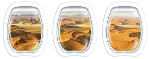 African Desert Landscapes Prints: Three plane windows on Dead Valley