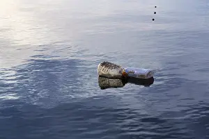 Prints of Plastic bottles on the water surface, Lake Kerkini, Greece Lake Prints: Plastic Bottles on Lake Kerkini Print, Greece