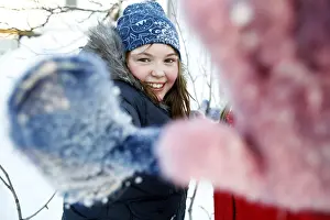 Winter Portrait Prints: Playing in the snow