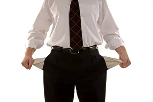 Businessman Struggles Prints: Empty pockets