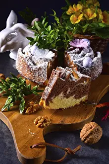Polish Easter Cake Prints: Polish Easter cake with nuts and chocolate