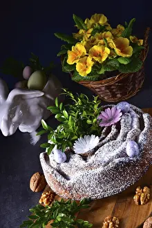 Polish Easter Cake Prints: Polish Easter cake with nuts and chocolate