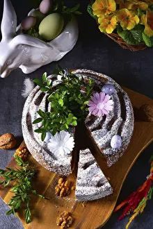 Traditional Easter Treats Prints: Polish Easter cake with nuts and chocolate