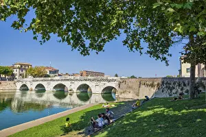 Emilia Romagna Landmarks Prints: Ponte d'Augusto, Rimini, Emilia-Romagna
