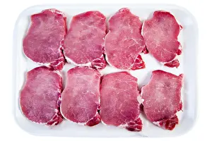 Raw Pork Chops Prints: Pork in the packing